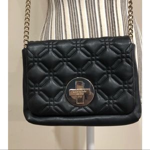 Kate Spade Astor Court Naomi Quilted Black Leather w gold hardware